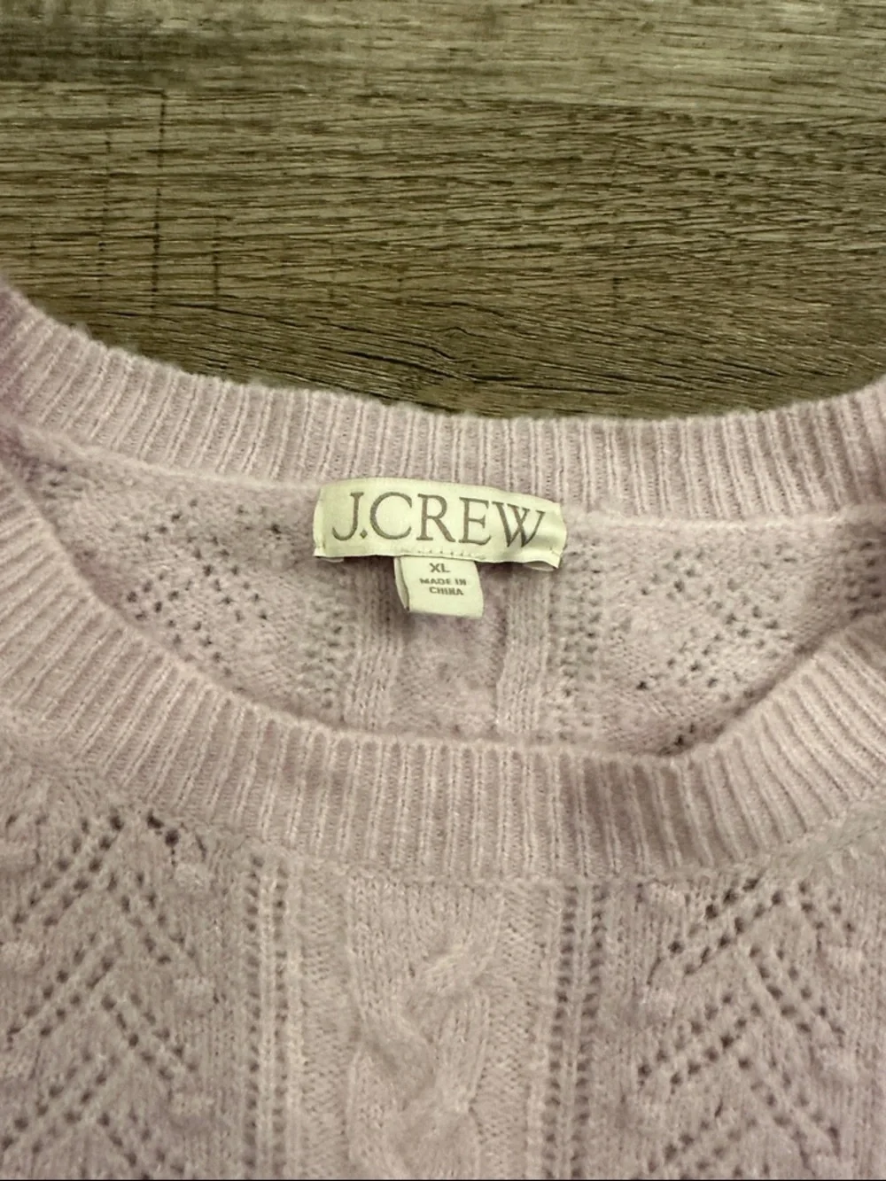 J. Crew Light Lavender Cable-Knit Puff-Sleeve Sweater‎ XL
